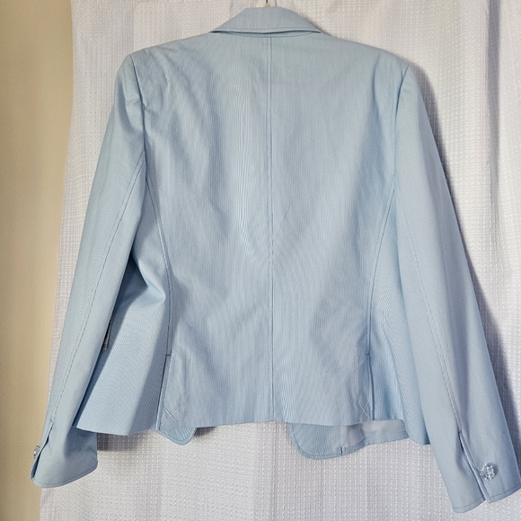 NWT Josephine Chaus Sky Blue And White Blazer Classic Career - Picture 9 of 9